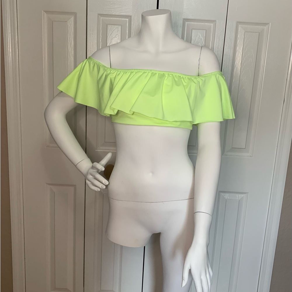 Neon yellow/green swim top.